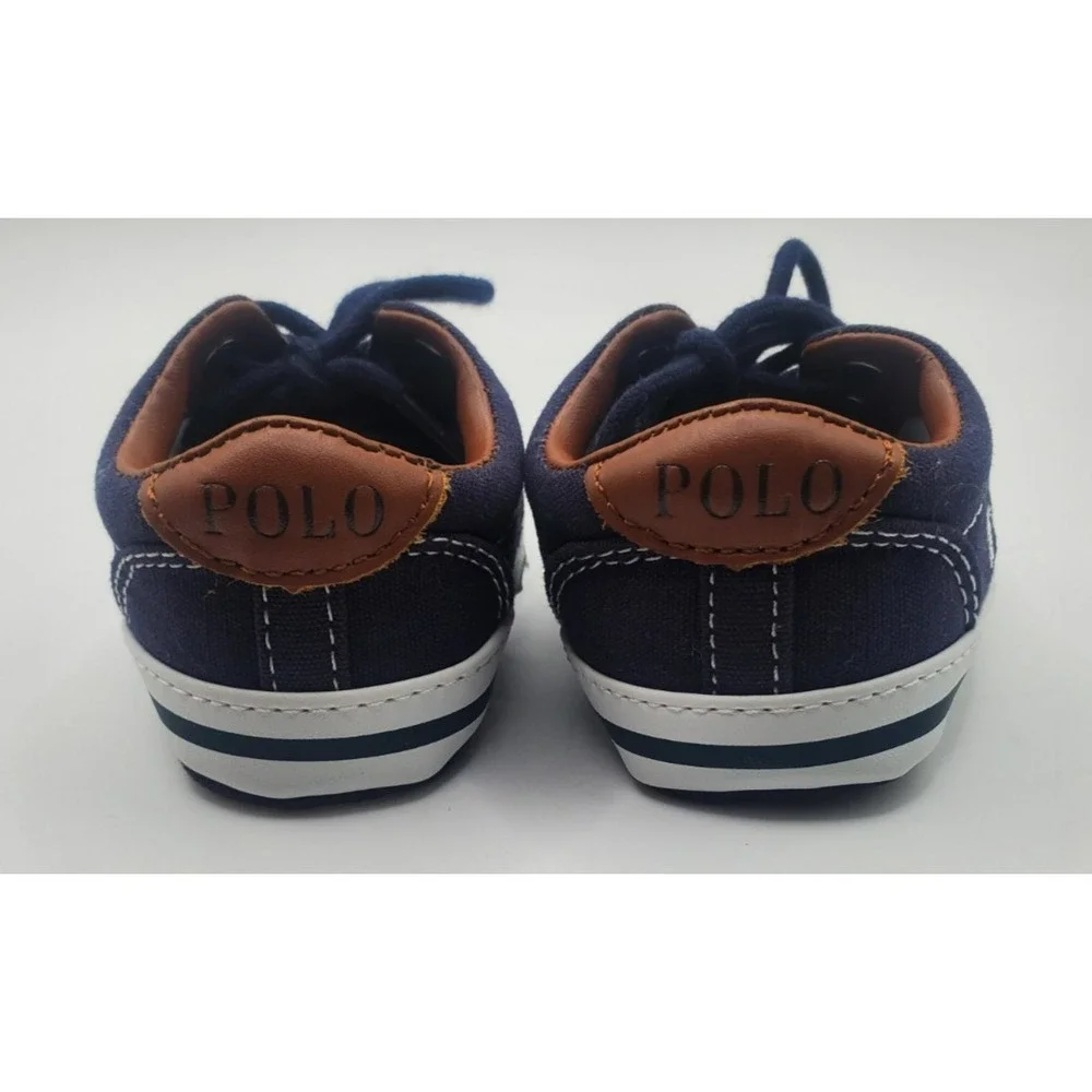 Ralph Lauren Baby Shoes Size 2 Navy Canvas‎ Vaughn 25804 New